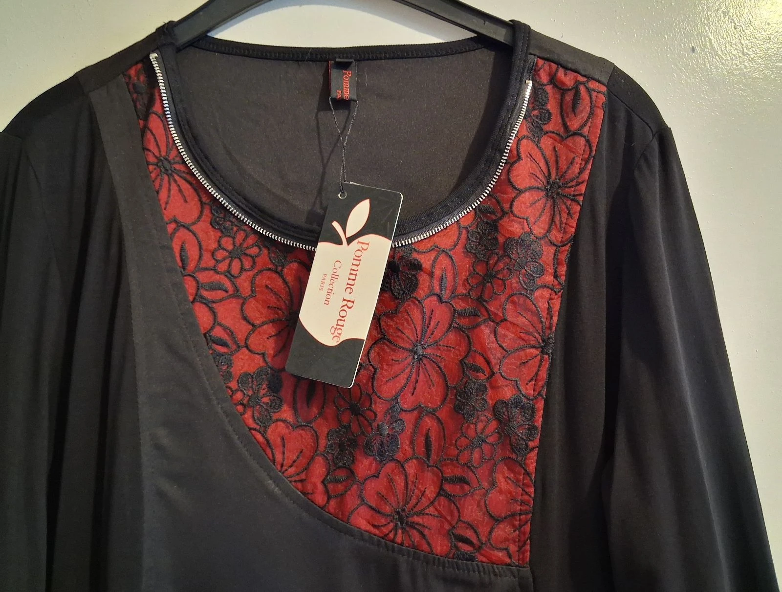 Vestido Pomme Rouge elegante negro con encaje – photo 2